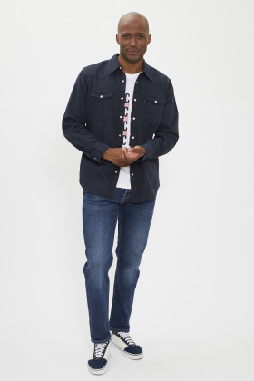 Chemise Classic Western standard bleu foncé