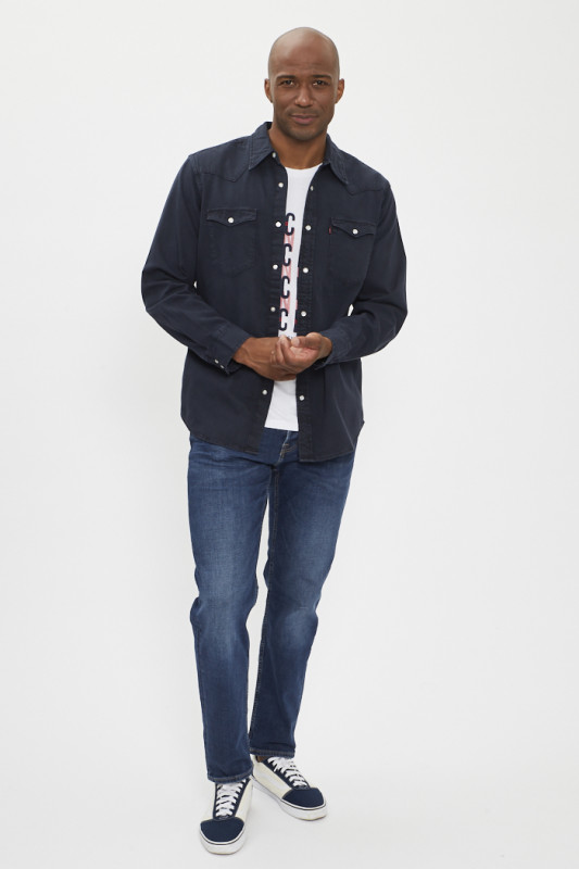 Chemise Classic Western standard bleu foncé