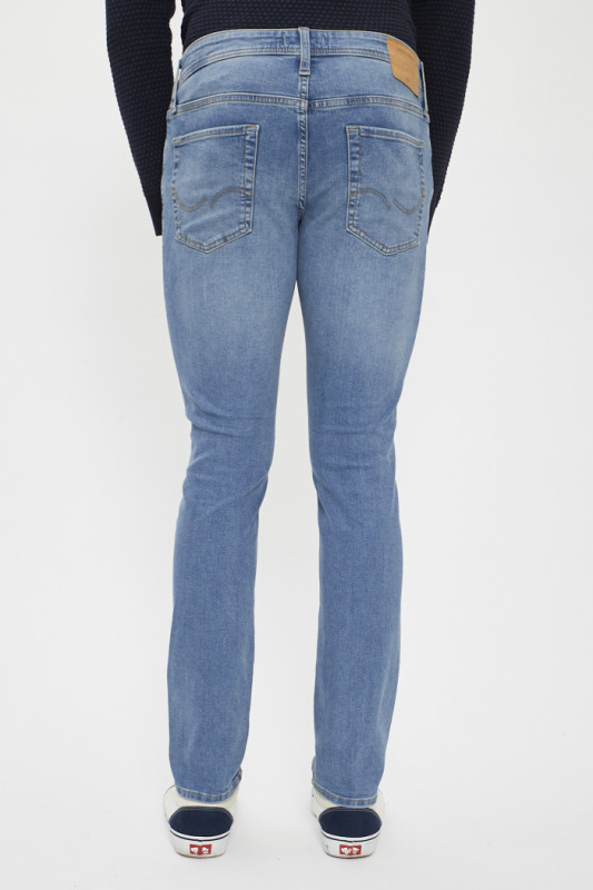 Jeans bleu denim slim coton mélangé homme j&j