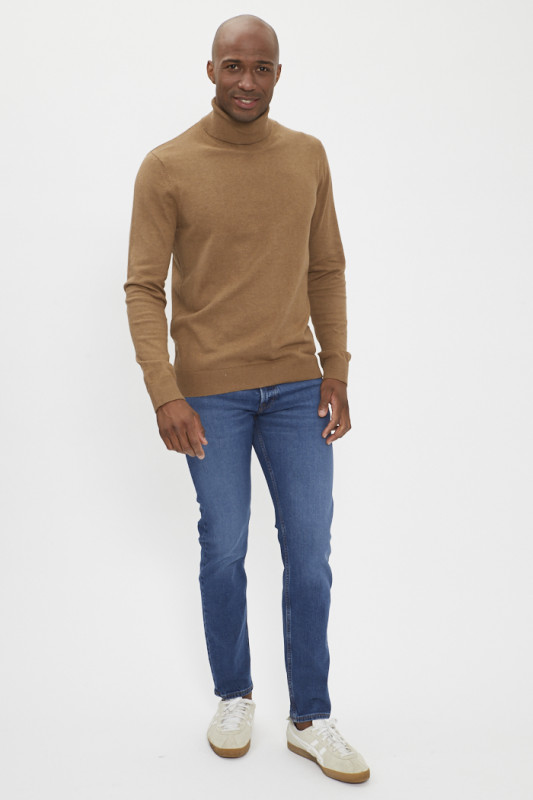 Pull col roulé camel Jack & Jones
