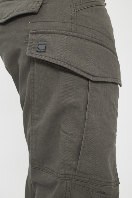 Pantalon fuselé cargo 3d regular kaki en coton mélangé