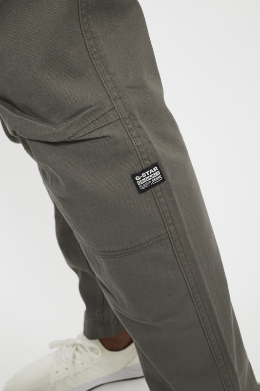 Pantalon fuselé cargo 3d regular kaki coton et élasthanne