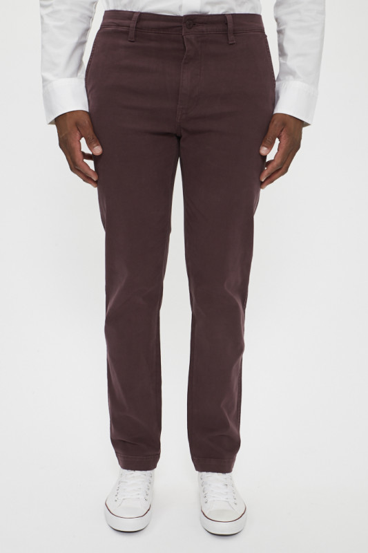 Pantalon chino bordeaux coupe fuselée homme