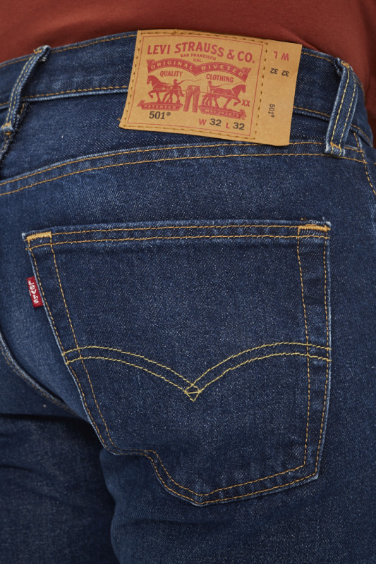 Jeans 501 Levis Original dark indigo coupe droite