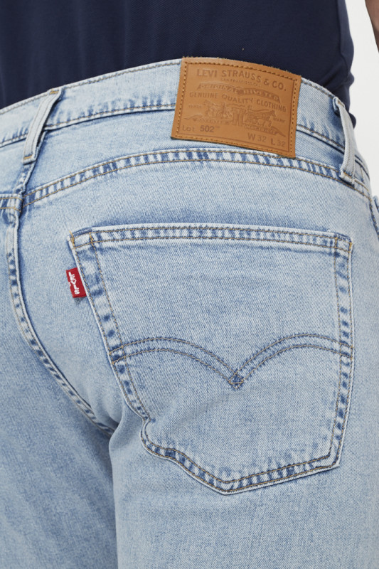 Jeans 502 slim taper cool bleu levi's coton mélangé