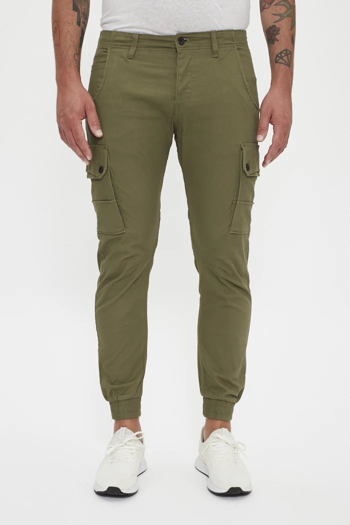 JACK & JONES Pantalon Cargo Slim Fit Homme – Toile Robuste Avec Poches Latérales – Style Décontracté Urbain