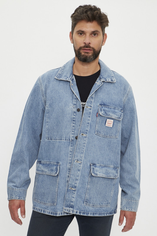 Workjacket en jeans bleu denim homme