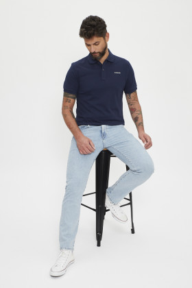 Polo classique bleu marine 100% coton
