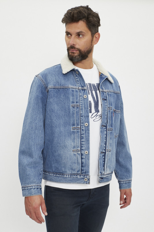 Veste en jeans Trucker Type i Doublée homme