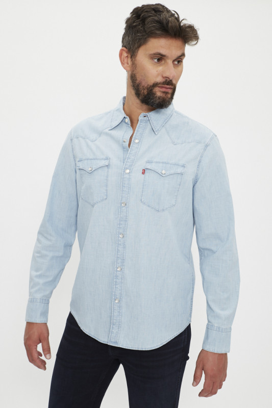 Chemise barstow western standard bleu ciel homme