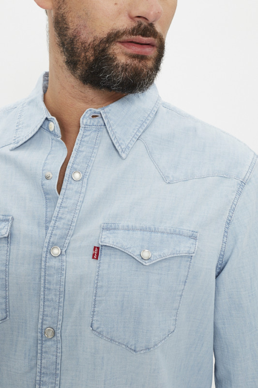 Chemise barstow western standard bleu ciel levi's en coton