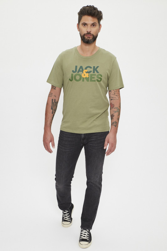 Jeans vintage black denim regular en coton mélangé