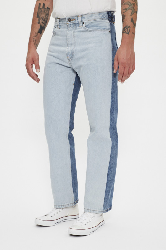 Jeans skate bicolore homme