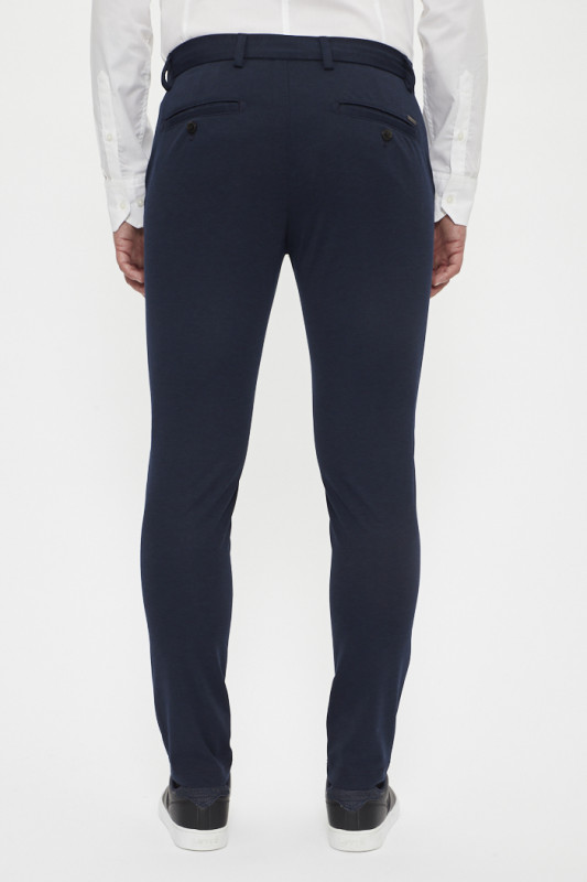 Pantalon chino slim bleu marine homme