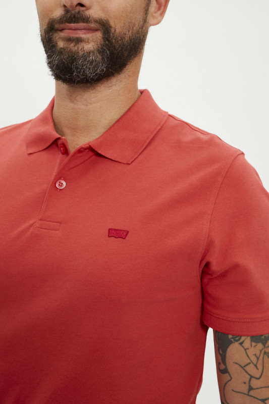 Polo slim manches courtes rouge jalapeno homme