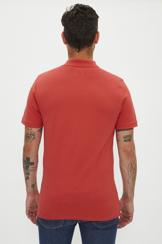Polo slim manches courtes rouge jalapeno levi's coton mélangé