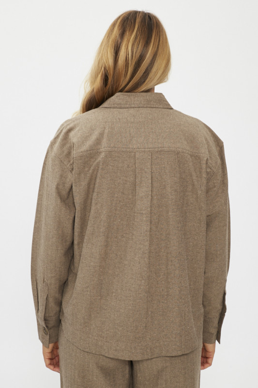 Chemise coupe regular marron