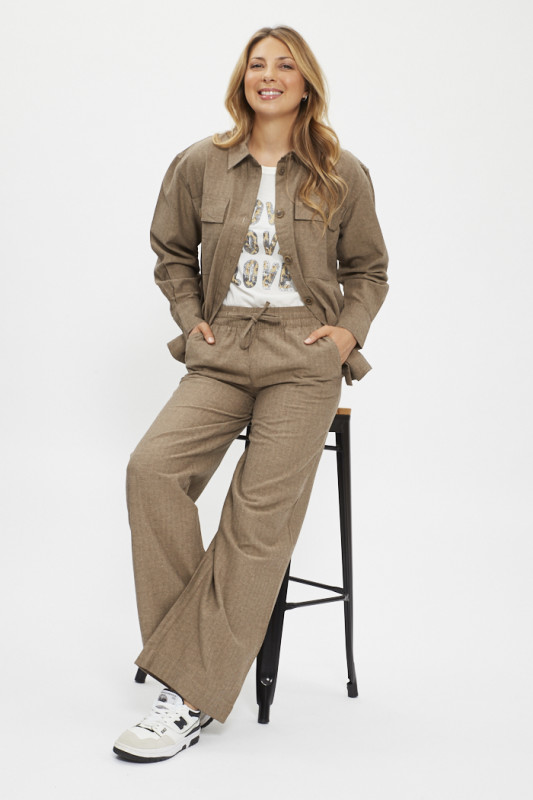 Chemise coupe regular marron femme JDY