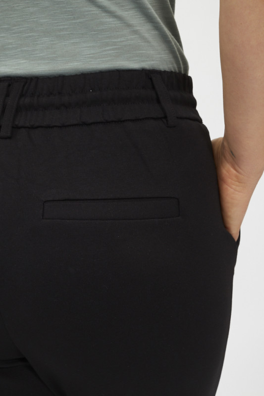 Pantalon regular ceinture élastiquée noir femme Only