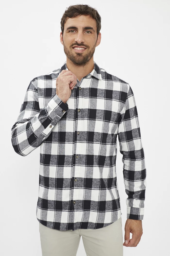 Chemise Homme Volcom Manches Courtes, Motif à Carreaux Abstrait Blanc/noir, Taille M