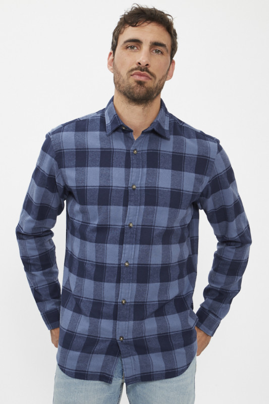 Chemise buffalo à carreaux vintage indigo homme jack & jones coupe slim