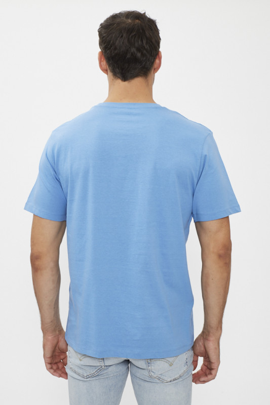 T-shirt bleu pacific logo bicolore