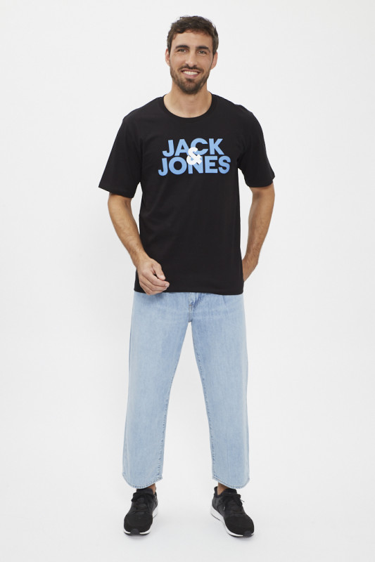 T-shirt noir coupe standard 100% coton