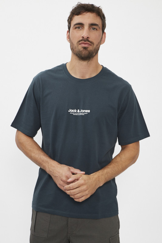 T-shirt vert forêt en jersey de coton homme manches courtes