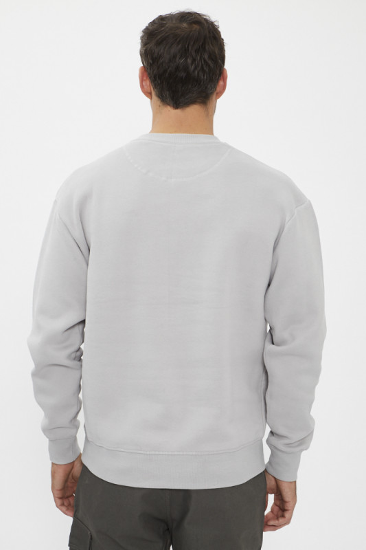sweat gris ras du cou relaxed fit