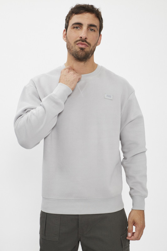 sweat gris ras du cou relaxed fit homme jack & jones