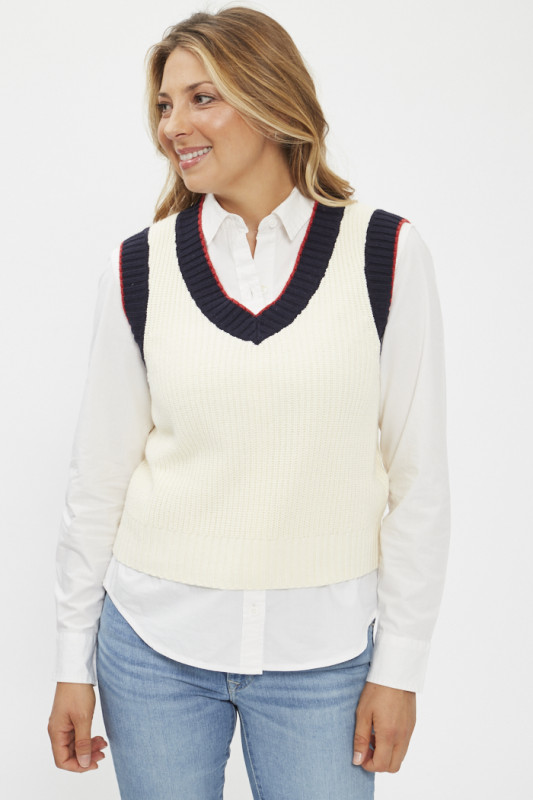 Pull débardeur beige Brynn femme