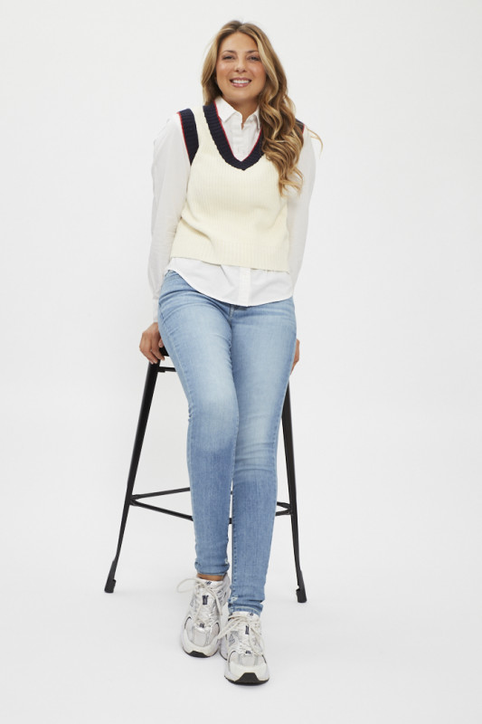 Pull débardeur beige Brynn