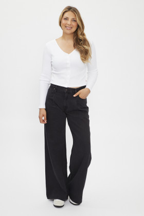 T-shirt blanc Monica col V