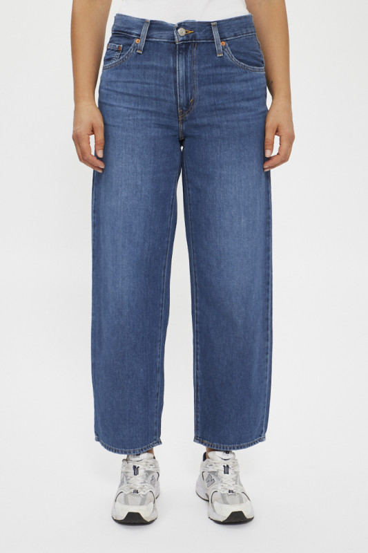 Jeans Baggy Dad dark indigo femme