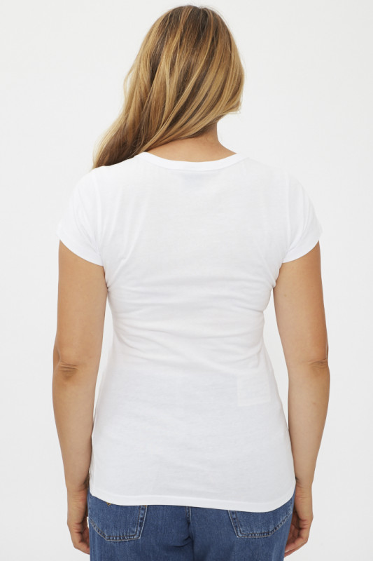 T-Shirt blanc coupe slim 100% coton femme g-star