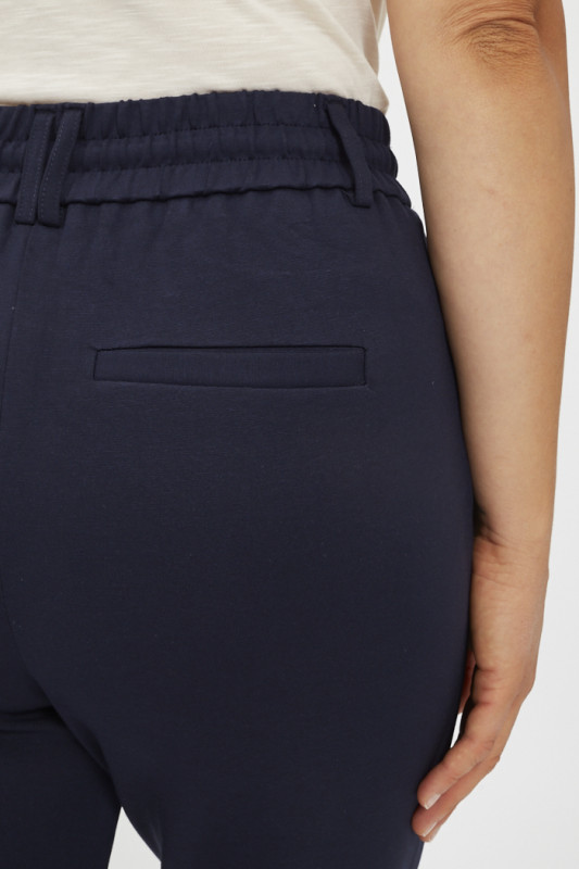 Pantalon regular ceinture élastiquée bleu nuit JDY en viscose