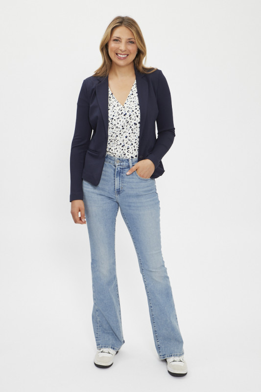 Veste blazer courte bleu marine