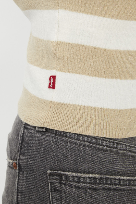 Top sans manches Ocean rayures beige et blanche levi's débardeur