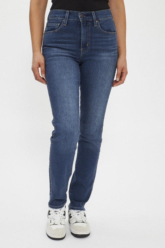 Jeans 724 coupe droite taille haute dark indigo femme