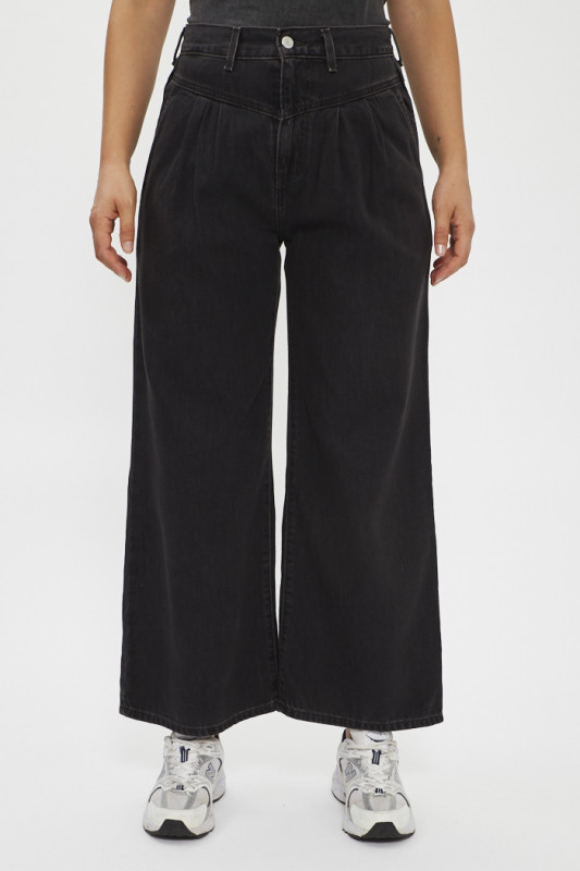 Jeans baggy lightweight noir femme