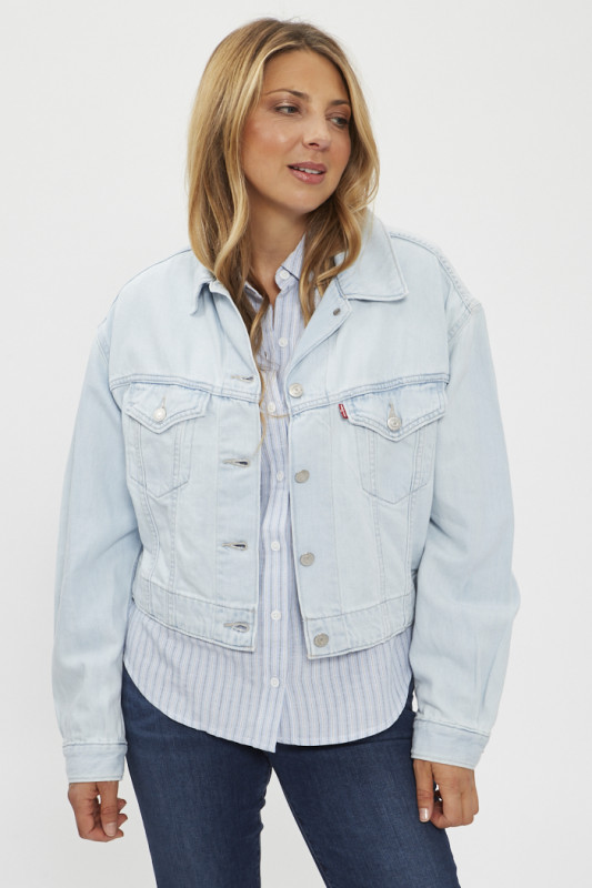 Veste en jean Trucker bleu délavé femme