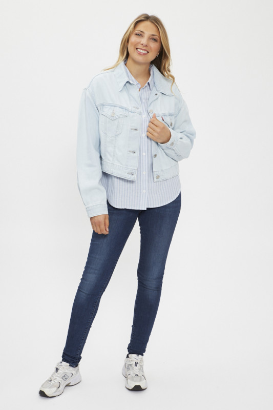 Veste en jean Trucker bleu délavé