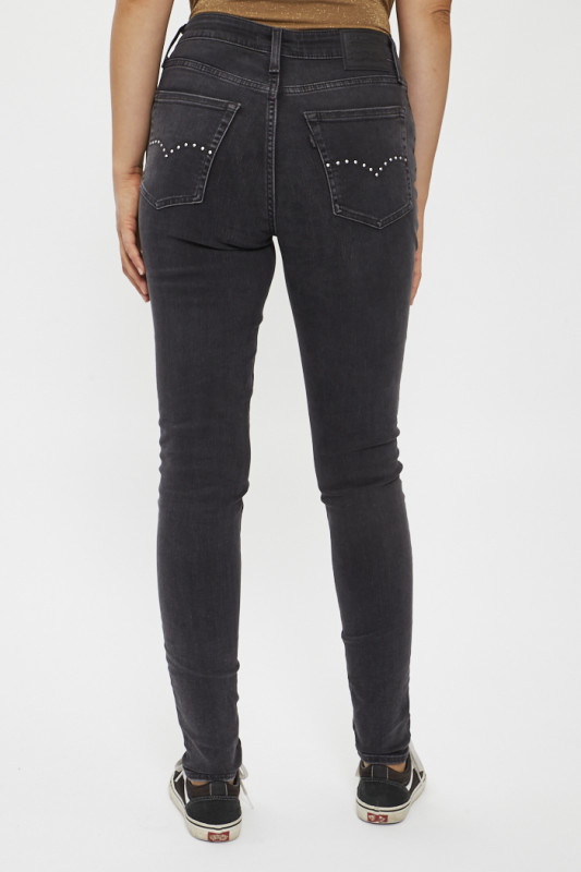 Jeans 721 taille haute skinny noir délavé
