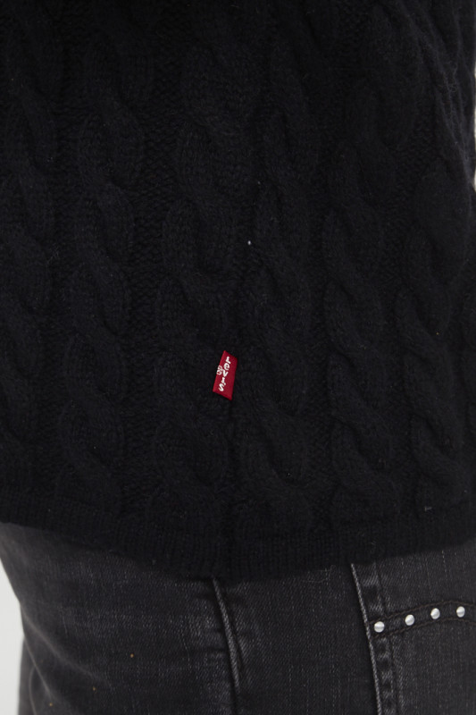 Pull torsadé noir caviar levi's en laine mélangée