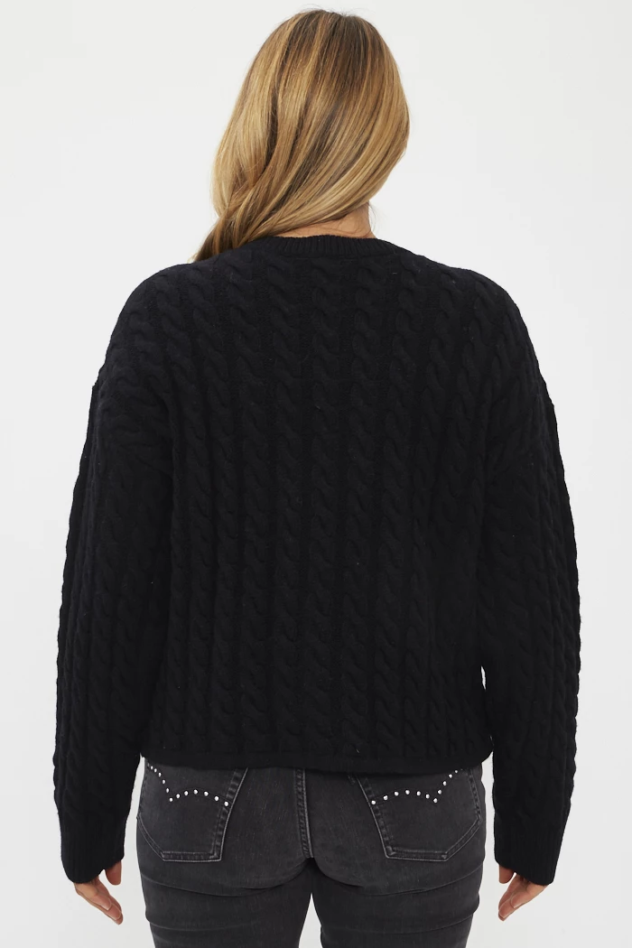 Pull noir torsadé femme online