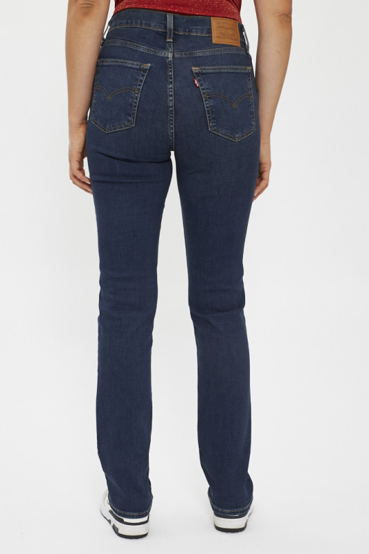 Jeans 724 taile haute coupe droite dark indigo