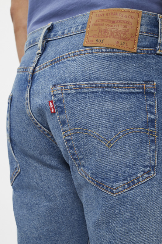 Short 501original bleu denim levi's en coton mélangé