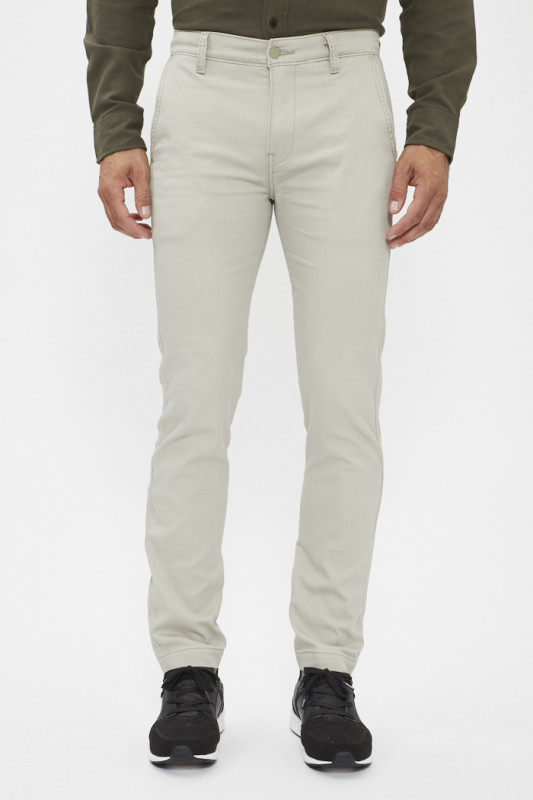 Pantalon chino slim gris clair homme