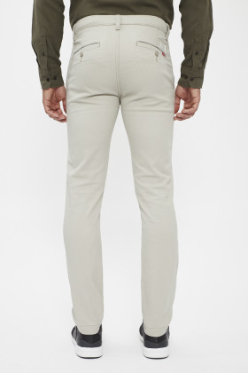 Pantalon chino slim gris clair