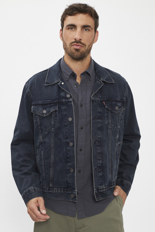 Veste Trucker Jacket blue black homme